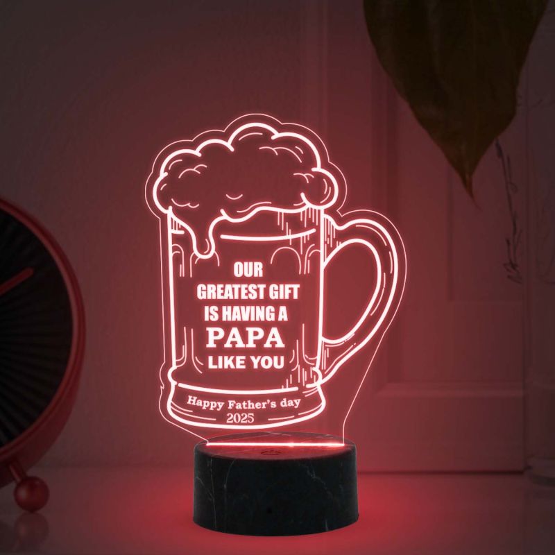 Beer Mug Design Acrylic Table lamp gifr for Father's Day with Multicolored Light